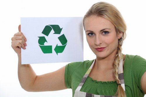 Workers segregating construction waste